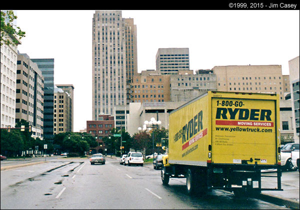 A Ryder truck on the streets of Oklahoma City