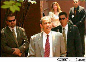 Barack Obama as he appeared at the Heritage Club while campaigning in Huntsville in 2007.