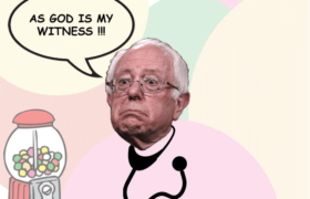 Bernie Sanders is gaining in the democratic polls but seems to be talking out of both sides of his mouth.
