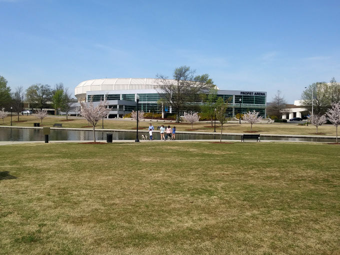 Corona Virus - A beautiful day with few visitors in Big Spring Park.