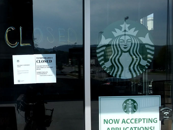 Corona Virus - Starbucks closes location.