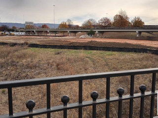 Site preparation for Huntsville City bus station expansion is underway where the Sherman concrete plant was previously located on Church Street.