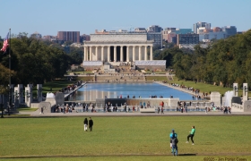 The Washington Mall and Lincoln Memorial in October of 2024.