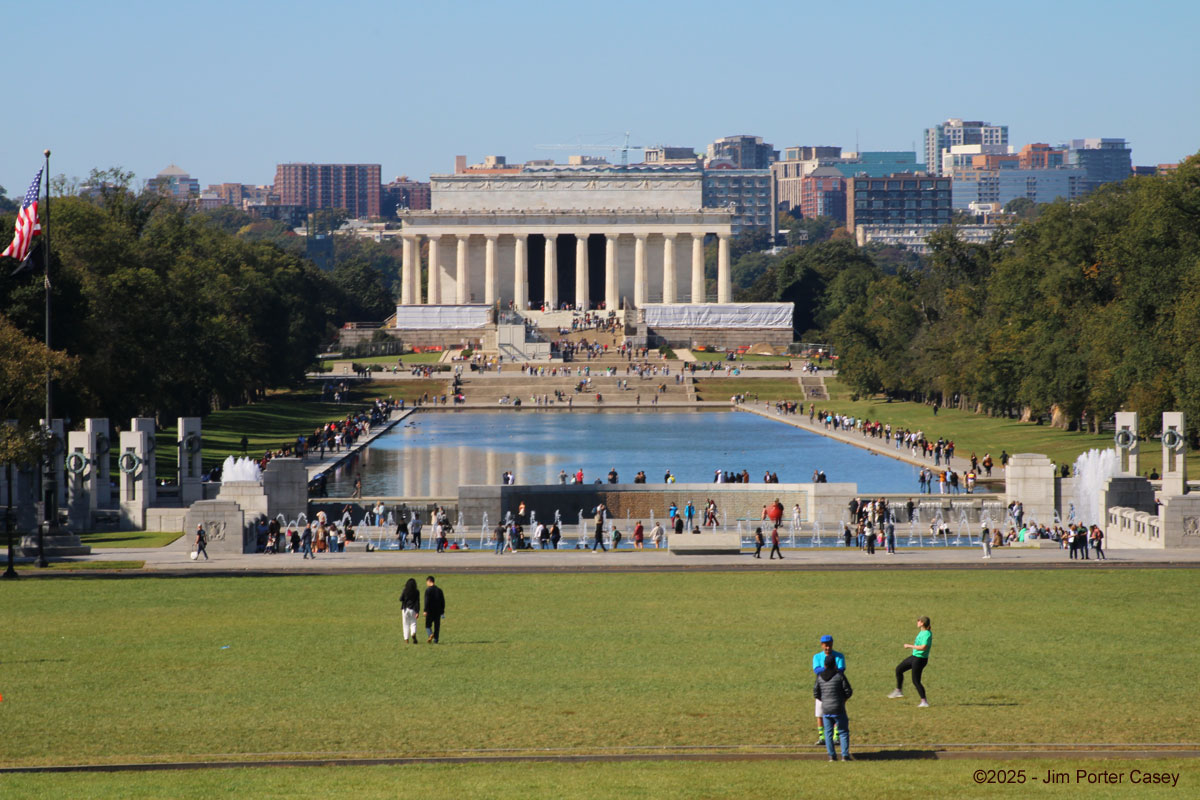 The Washington Mall and Lincoln Memorial in October of 2024.