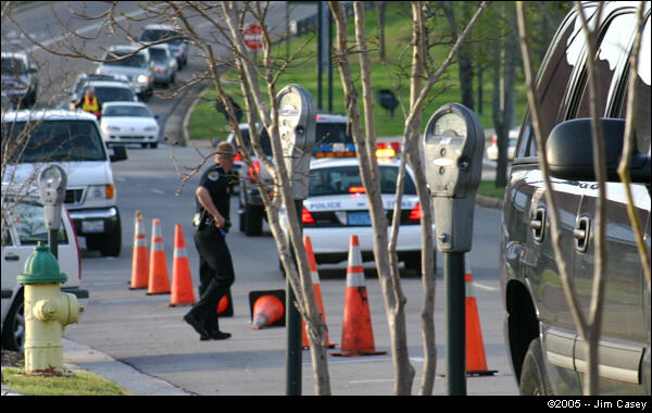 Finally, traffic is briefly diverted so that Rudolph's motorcade can exit the wrong way down a one way street -- providing the most secure return to jail.